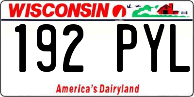WI license plate 192PYL