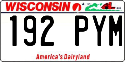 WI license plate 192PYM