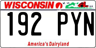 WI license plate 192PYN