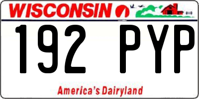 WI license plate 192PYP