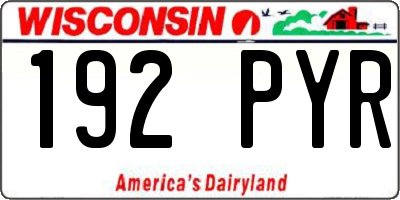 WI license plate 192PYR