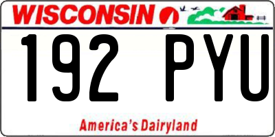 WI license plate 192PYU