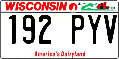 WI license plate 192PYV