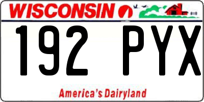 WI license plate 192PYX