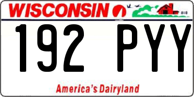 WI license plate 192PYY