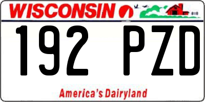 WI license plate 192PZD