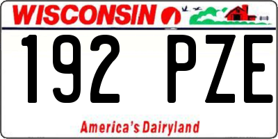 WI license plate 192PZE