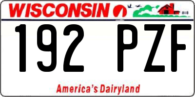 WI license plate 192PZF