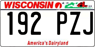WI license plate 192PZJ