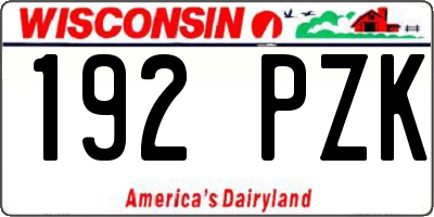 WI license plate 192PZK