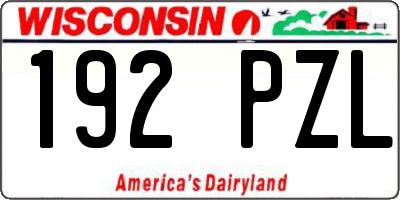 WI license plate 192PZL
