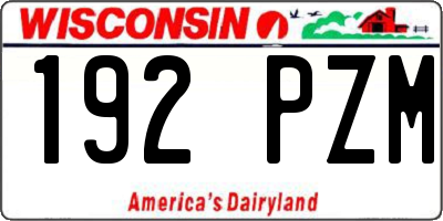 WI license plate 192PZM