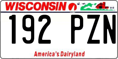WI license plate 192PZN