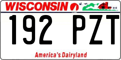 WI license plate 192PZT