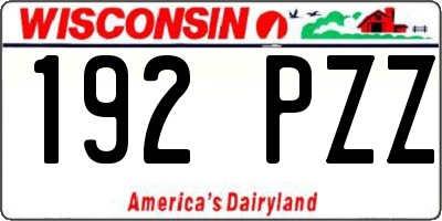WI license plate 192PZZ