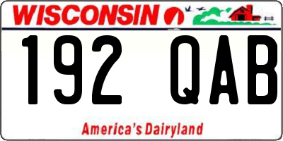 WI license plate 192QAB