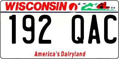 WI license plate 192QAC