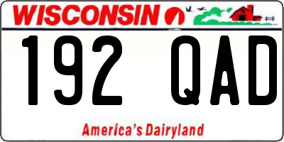 WI license plate 192QAD