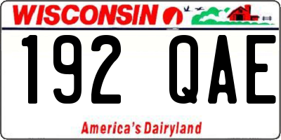 WI license plate 192QAE
