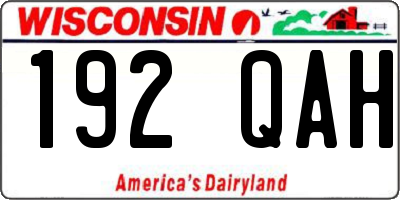 WI license plate 192QAH
