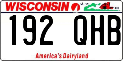 WI license plate 192QHB