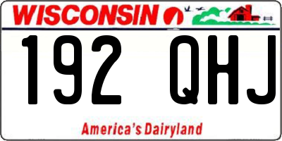 WI license plate 192QHJ