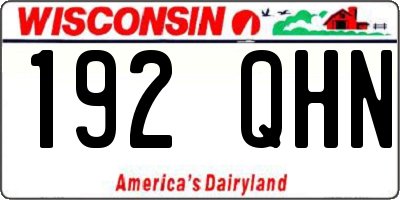 WI license plate 192QHN