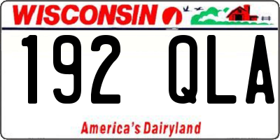 WI license plate 192QLA