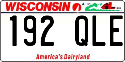 WI license plate 192QLE