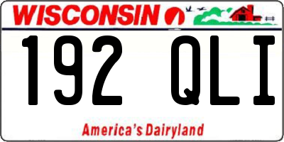 WI license plate 192QLI
