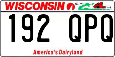 WI license plate 192QPQ