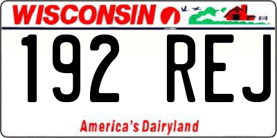 WI license plate 192REJ