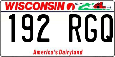 WI license plate 192RGQ
