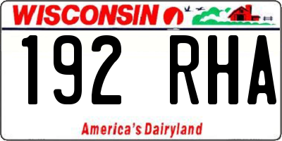 WI license plate 192RHA