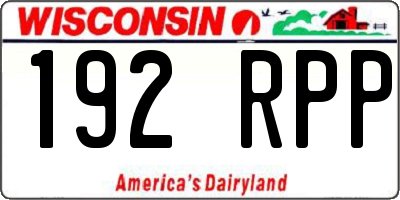 WI license plate 192RPP