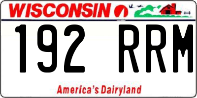 WI license plate 192RRM