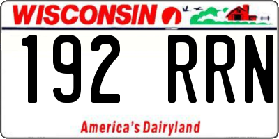 WI license plate 192RRN