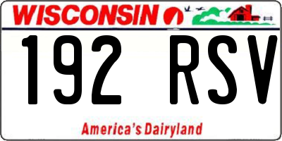 WI license plate 192RSV