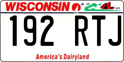 WI license plate 192RTJ