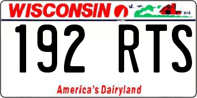WI license plate 192RTS