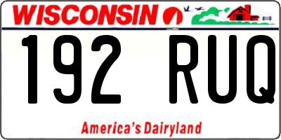 WI license plate 192RUQ