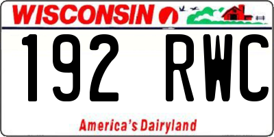 WI license plate 192RWC