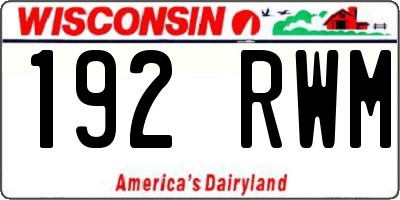 WI license plate 192RWM