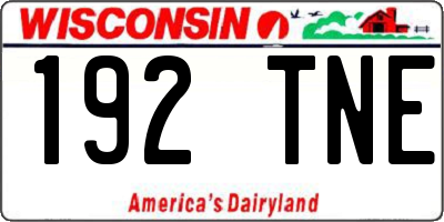 WI license plate 192TNE