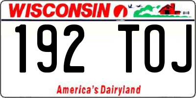 WI license plate 192TOJ