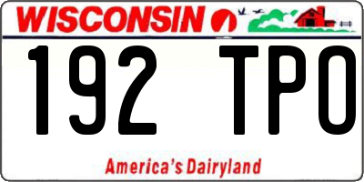WI license plate 192TPO