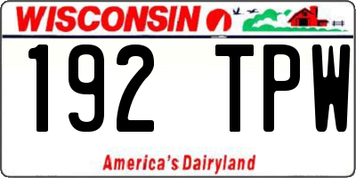 WI license plate 192TPW