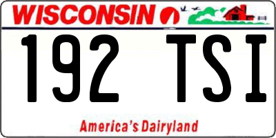 WI license plate 192TSI