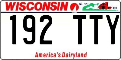WI license plate 192TTY