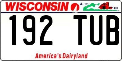 WI license plate 192TUB